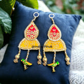 Gotta Patti Shubh Labh Hanging  Set (3.2 x 7 inch, Set of 2), Door Hanging, Wall Hanging, Home Decor, Diwali Gift